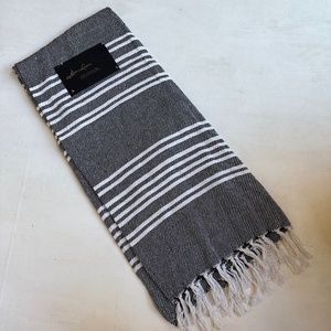 NWT Marlo Lorenz Gray Stripe Throw Blanket 50"x60"